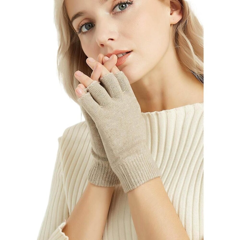 Wool Blend Fingerless Gloves Warm Arm Warmers Unisex Typing Gloves